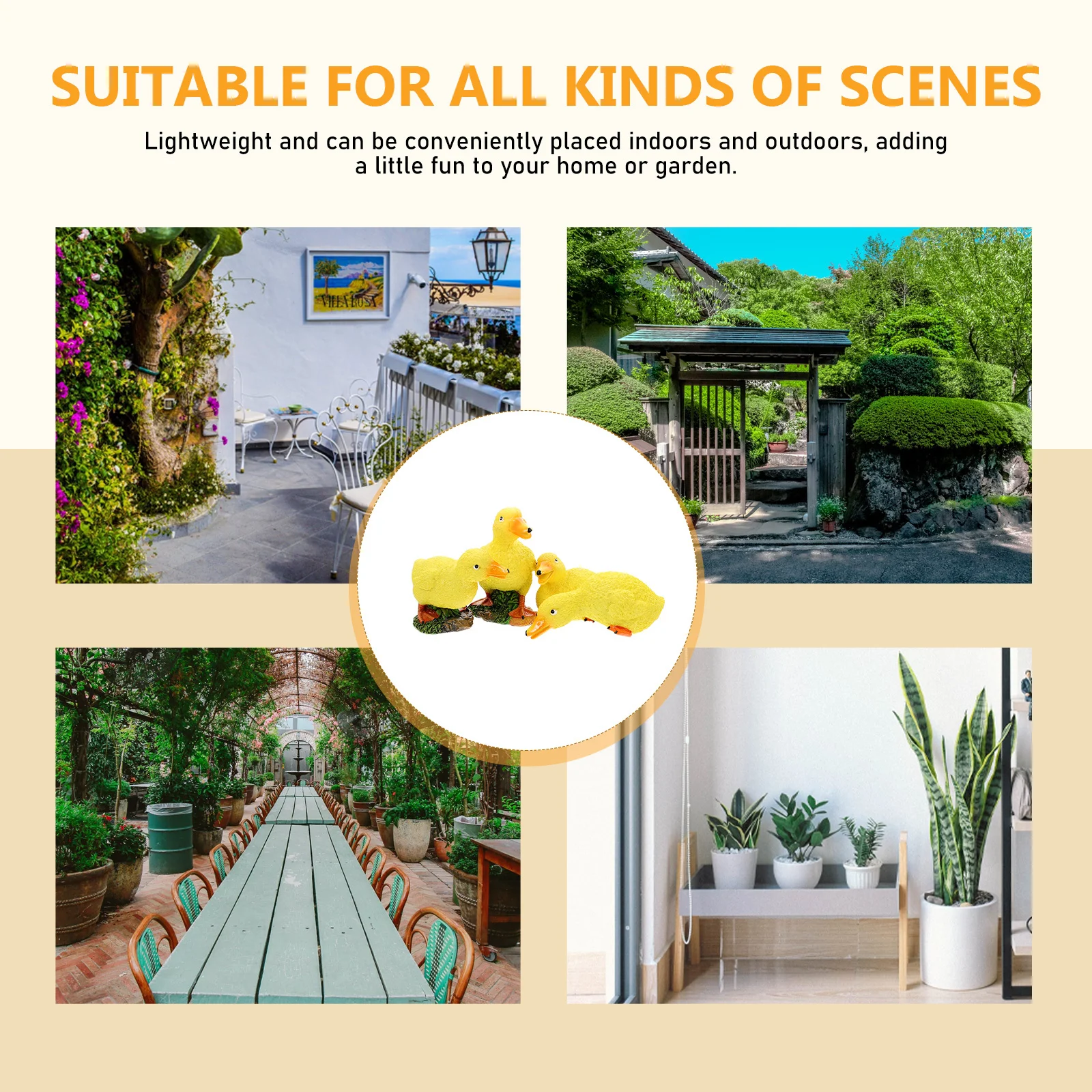 

4 шт. садовые украшения в виде утки из смолы, реалистичные водонепроницаемые уличные украшения для внутреннего двора, газона, миниатюрное украшение для ландшафта