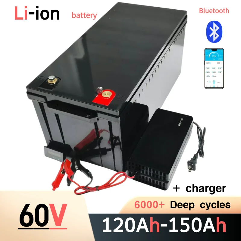 waterproof 60V 150Ah lithium battery 60V 150AH li ion battery With BMS for 6000W scooter AGV demo Go Cart bike +10A charger