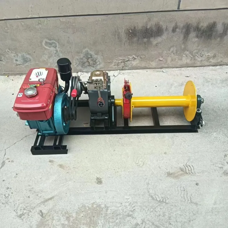 New Upgraded Diesel Winch Small Log Bamboo Hauling Aerial Transport Logging Tool Lift Crane Hoist