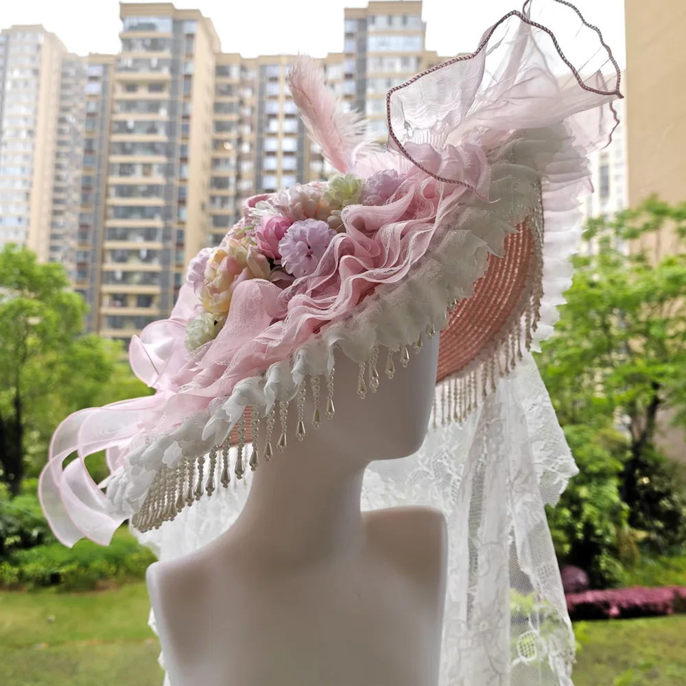 

Steampunk Handmade Lace Vintage Bandage Bow Wizard Hat Adult Gothic Lolita Cosplay Costume Halloween Party Bucket hatUIJ09898