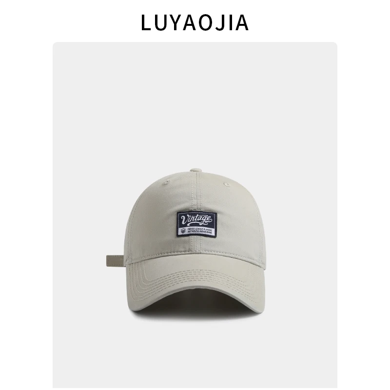 

Retro patch letter baseball cap women's spring and summer new versatile soft top sunshade cap men