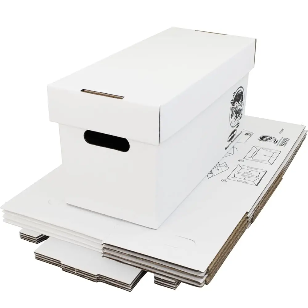 

7\ 45rpm Vinyl Record Storage Box - Heavy Duty Cardboard with Removable Lid - Holds up to 200 7\ Records - 5 Boxes