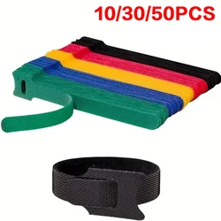 10/30/50PCS Reusable Hook and Loop Cable Ties Fastening Straps Multi-Purpose Wire Organizers for Computer/TV/Electronic Devices