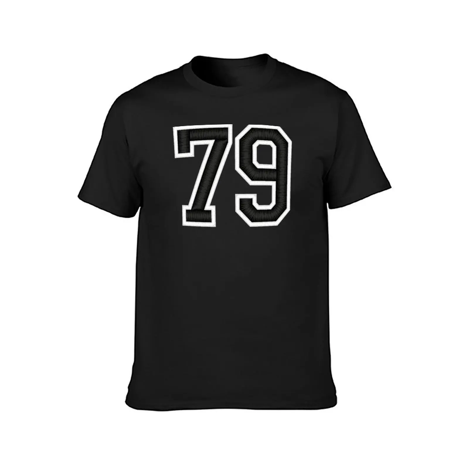 79 Black Jersey Sports Number seventy-nine Football 79 T-Shirt vintage graphics men t shirt boys whites workout shirts for men