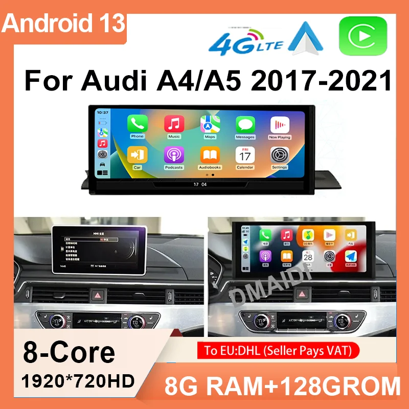 

12.5" Android13 AUTO Apple Carplay For AUDI A4 A5 S5 B8 17-21 Factory Price Car Video Players GPS Navigation Central Multimedia