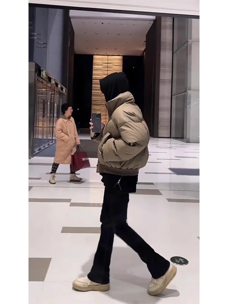 

Джинсы прямого кроя с подкладкой для подростков, мужские осенне-зимние джинсы в американском ретро-стиле, длинные брюки из смеси хлопка и полиэстера