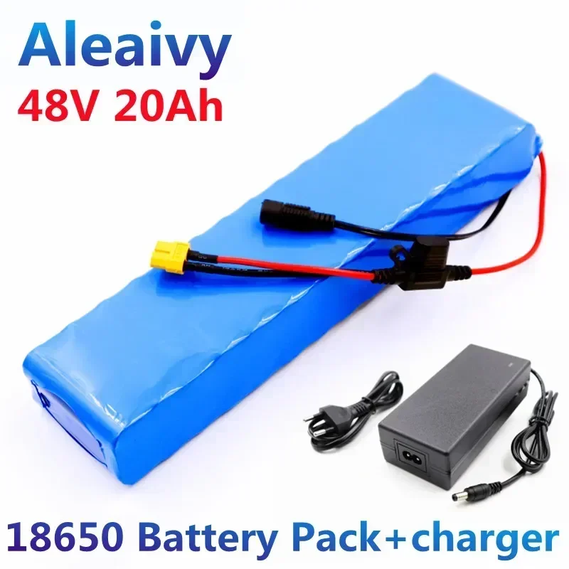 E-bike Battery 48v 20Ah 18650 Lithium Ion Battery Pack 13S2P Bike Conversion Kit Bafang 1000w and 54.6V 2A Charger + XT60 Plug