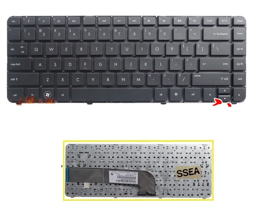 

New Laptop US English Keyboard for HP Pavilion DV4 DV4-3000 Keyboard without frame Wholesale