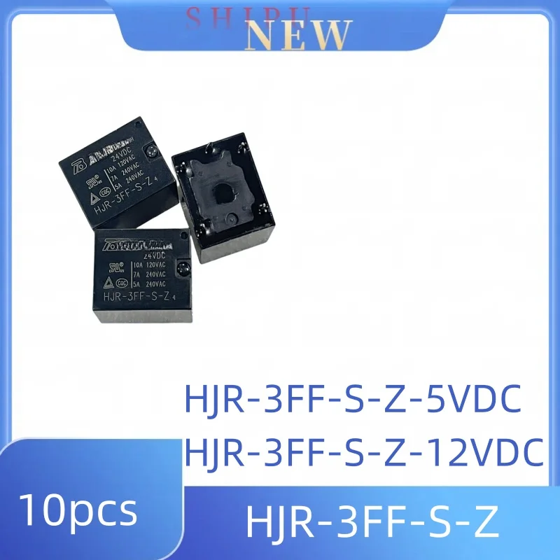 10pcs HJR-3FF-S-Z-5 12VDC 24VDC power relay New 1 group conversion 5-pin 10A