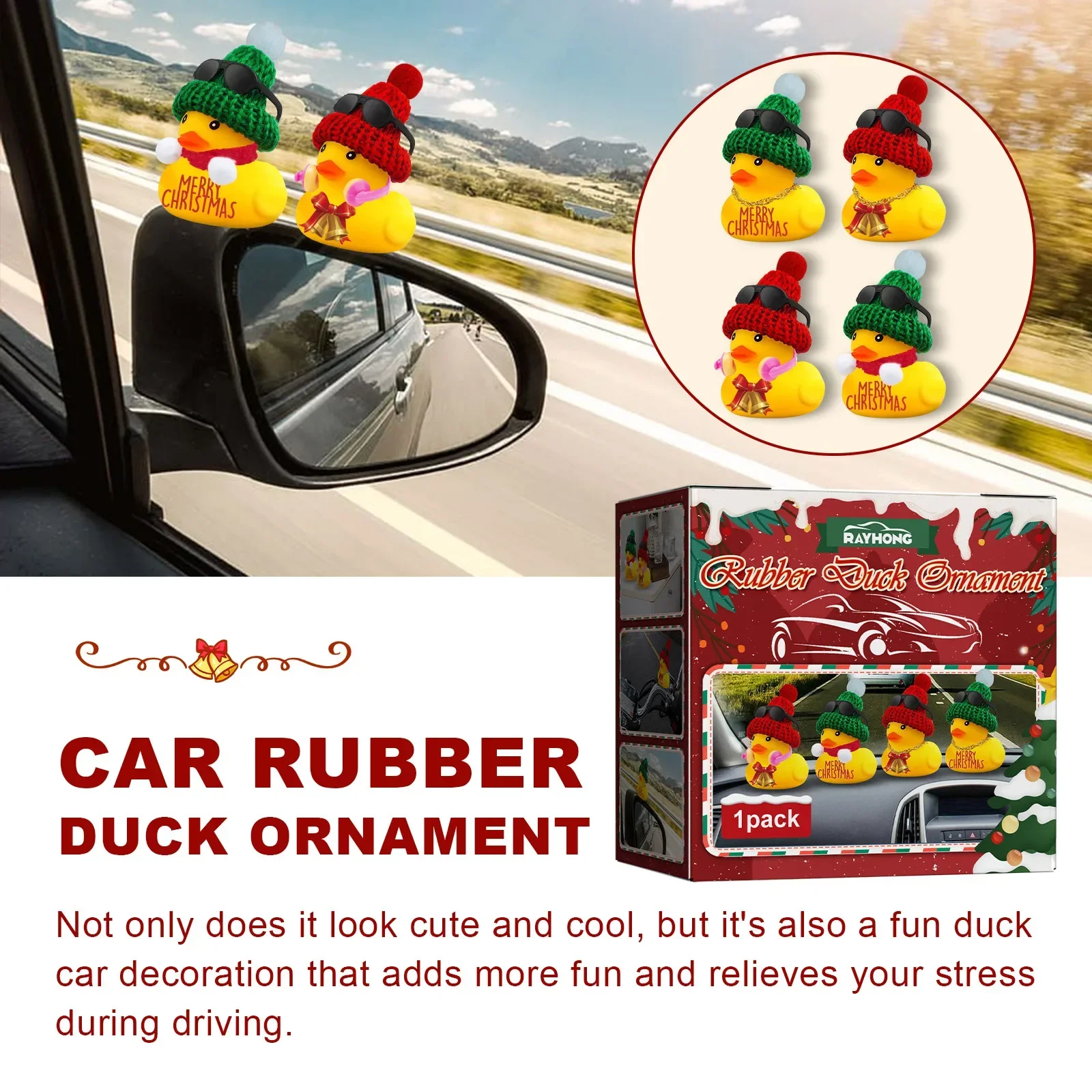 Car Rubber Duck Durable Car Dashboard Yellow Rubber Material Duck Bike Motor Without Lights Duck Car Auto Ornament Accessories