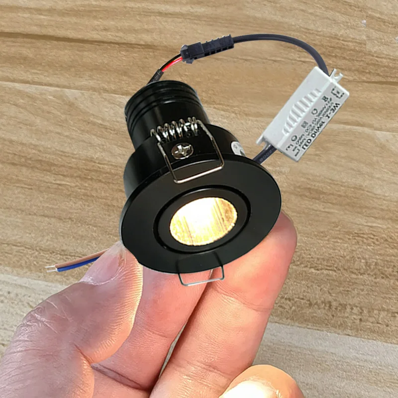 3W small COB LED spotlight ceiling light hole size 38mm AC85-265V black embedded suitable for cabinet shelves display cabinet li