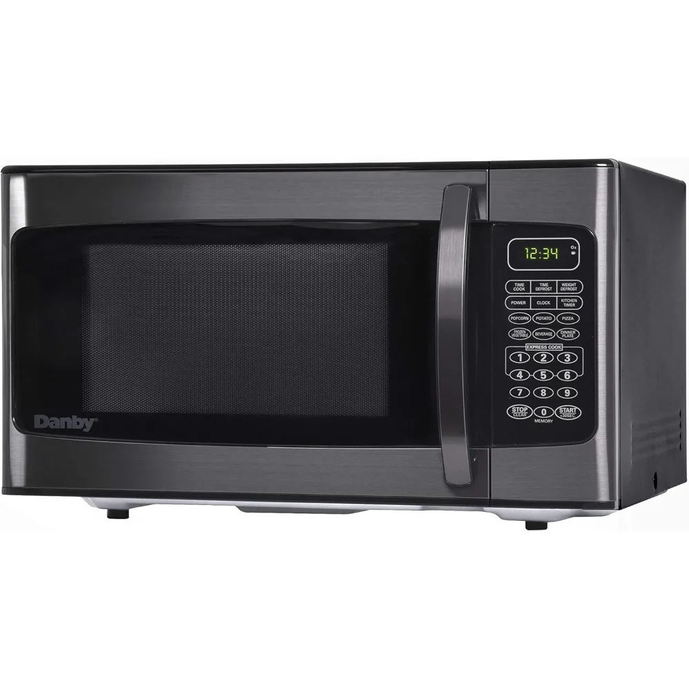 Horno microondas de escritorio, dispositivo con temporizador de cocina, bloqueo infantil y 6 opciones de un toque, encimera de pie cúbico 1,1