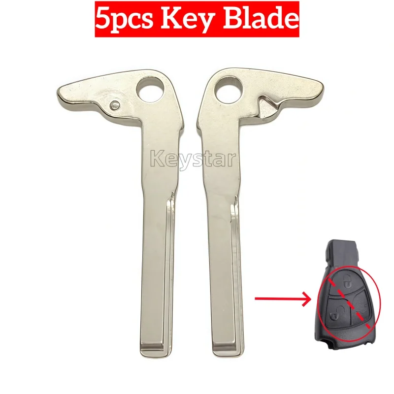 

KEYSTAR 5pcs HU64 Car Smart Key Blank NEC Keyless Remote Key Blade Emergency Door Key for Benz 1999-2006 Replacement Key Blade