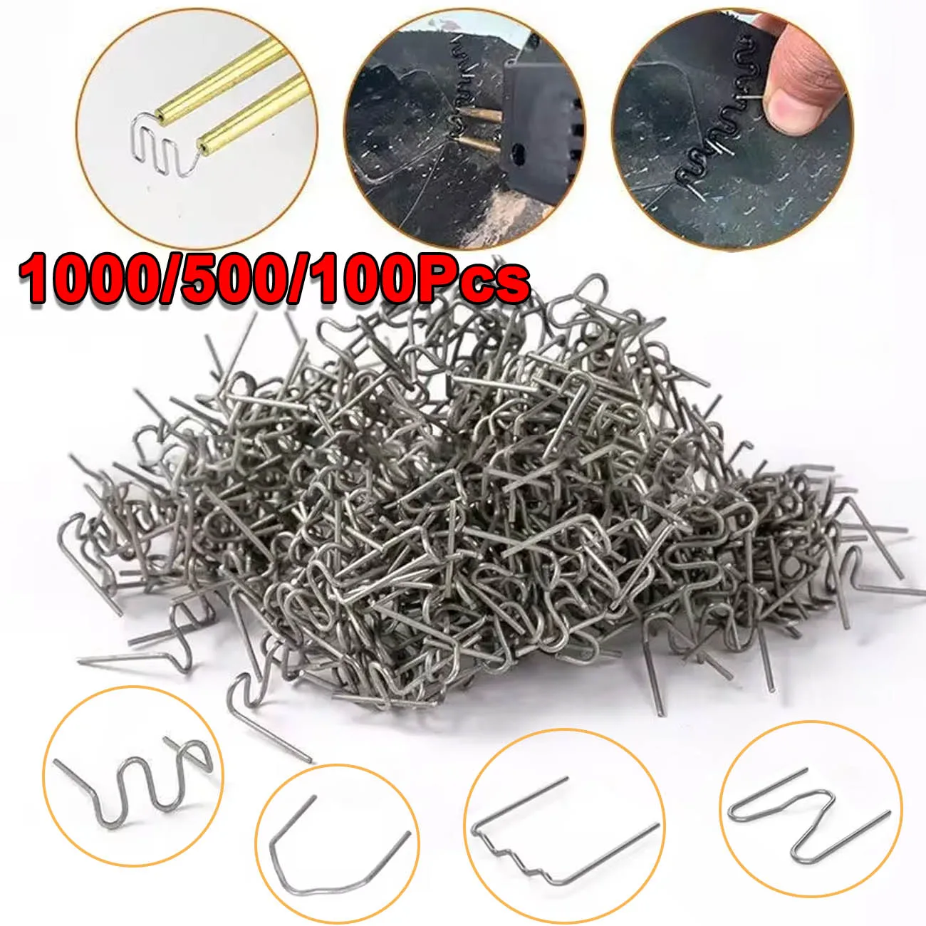 Hot Stapler Staples 100/500/1000PCS Welding Gun Nails Repair Car Bumper Welding Plastic Machine Accessories Parts Tools Kit