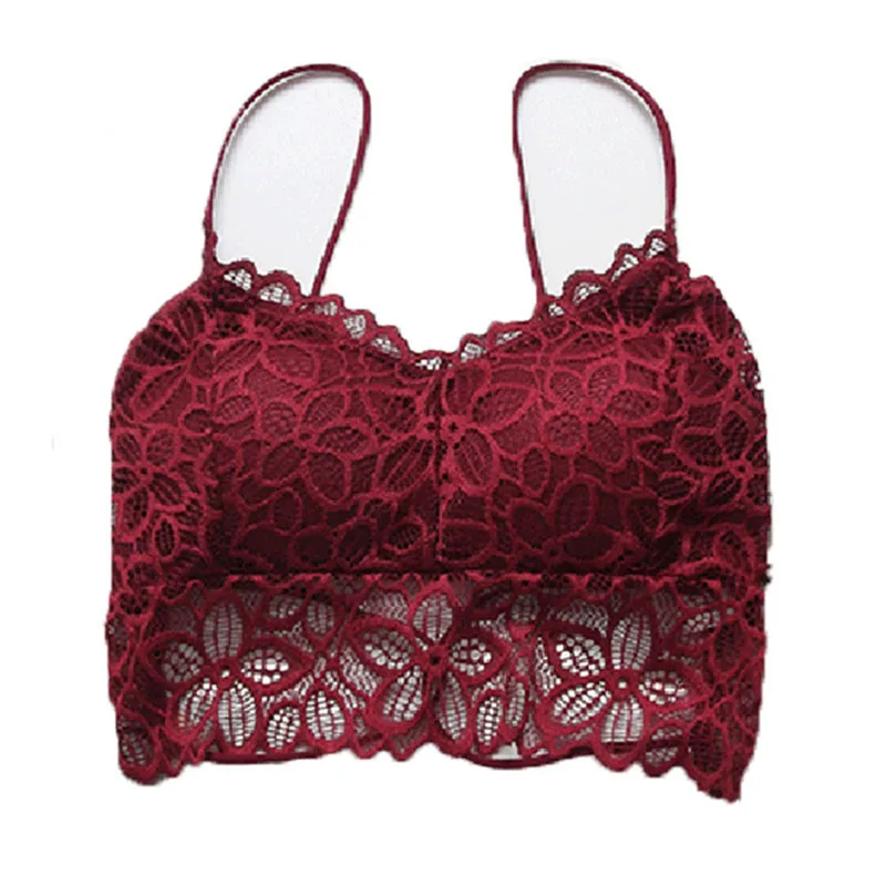 The New Beautiful Back Cross Strap Hollow Sling Net Red Underwear Wrapped Chest Strap Chest Pad No Steel Ring Lace Vest