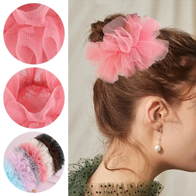 

1 шт. Сетчатая резинка для волос с рюшами для девочек, очаровательный пушистый модный романтический аксессуар, элегантное украшение для волос для женщин на каждый день и для балетных образов