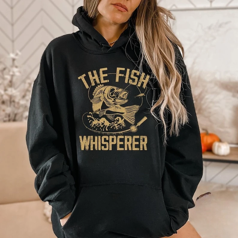 Fishing Lover Hoodie Boys Fishing Mens Vintage Men Clothing Fisherman Gift The Fish Whisperer Fathers Day Hoodies Pullover Tops