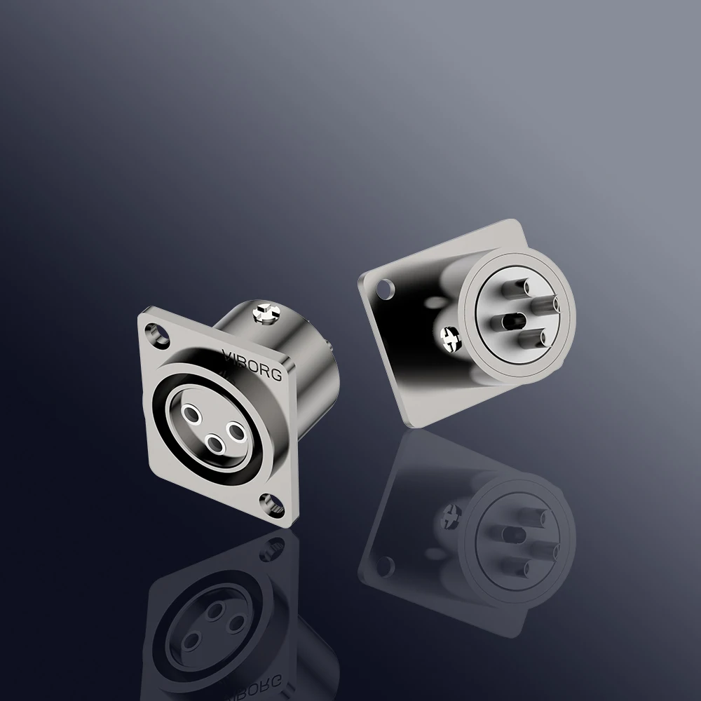 

Розетка для крепления питания Viborg-Pure Copper с родиевым покрытием, разъем XLR, 3-контактный, панель «папа» и «мама», новый, CF203R, CM203R