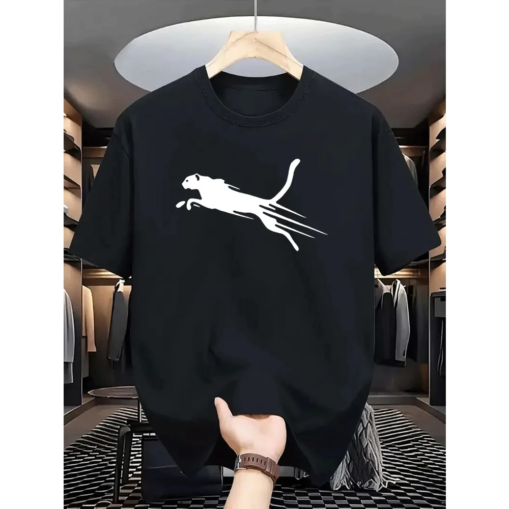 Sommerliches, lässiges Herren-T-Shirt mit einfachem Rundhals und Buchstaben-Print, kurzärmelig, locker sitzend, bequemes Kurzarm-T-Shirt