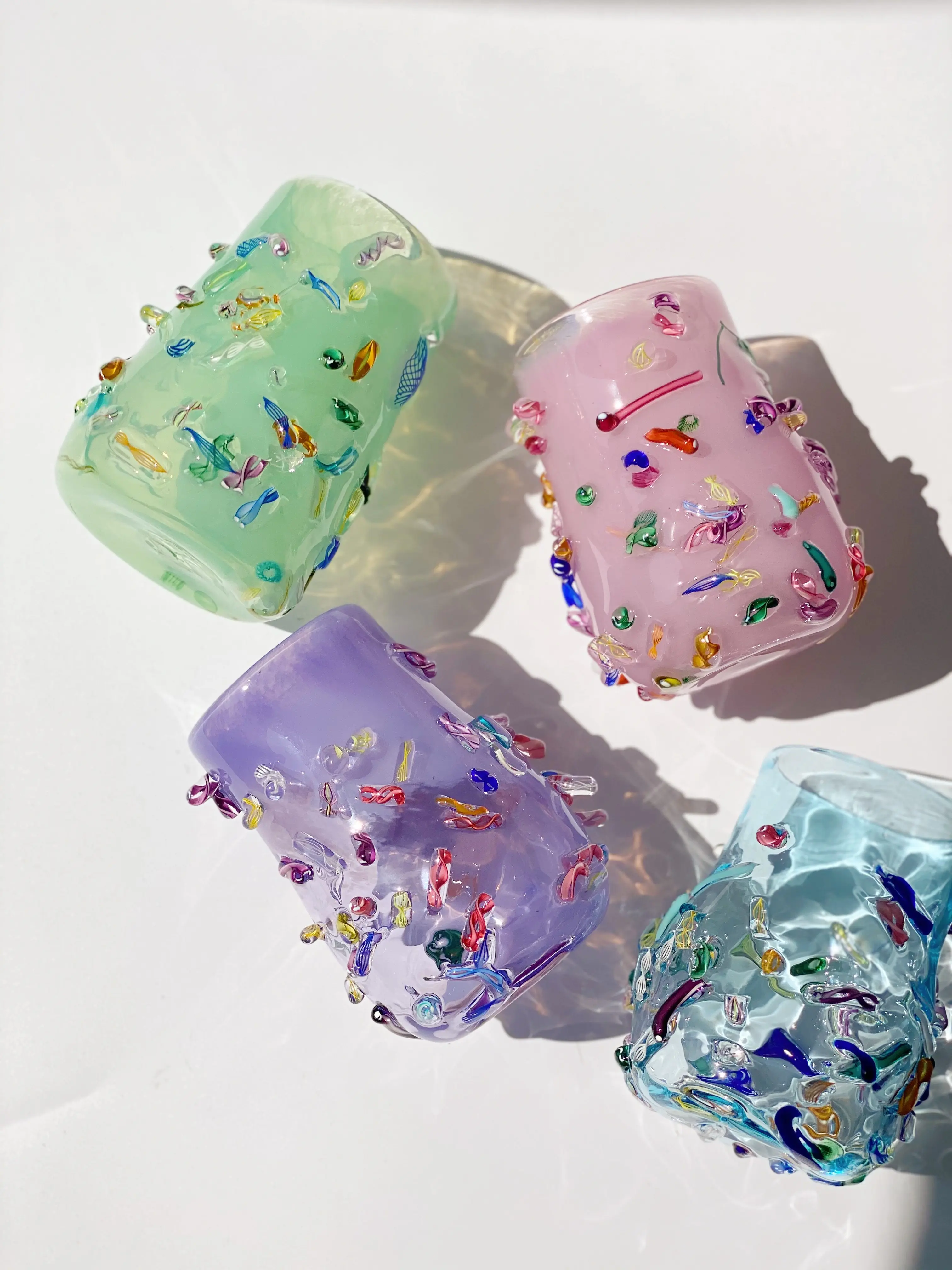 

Stained glasses, candy cups, hand-blown