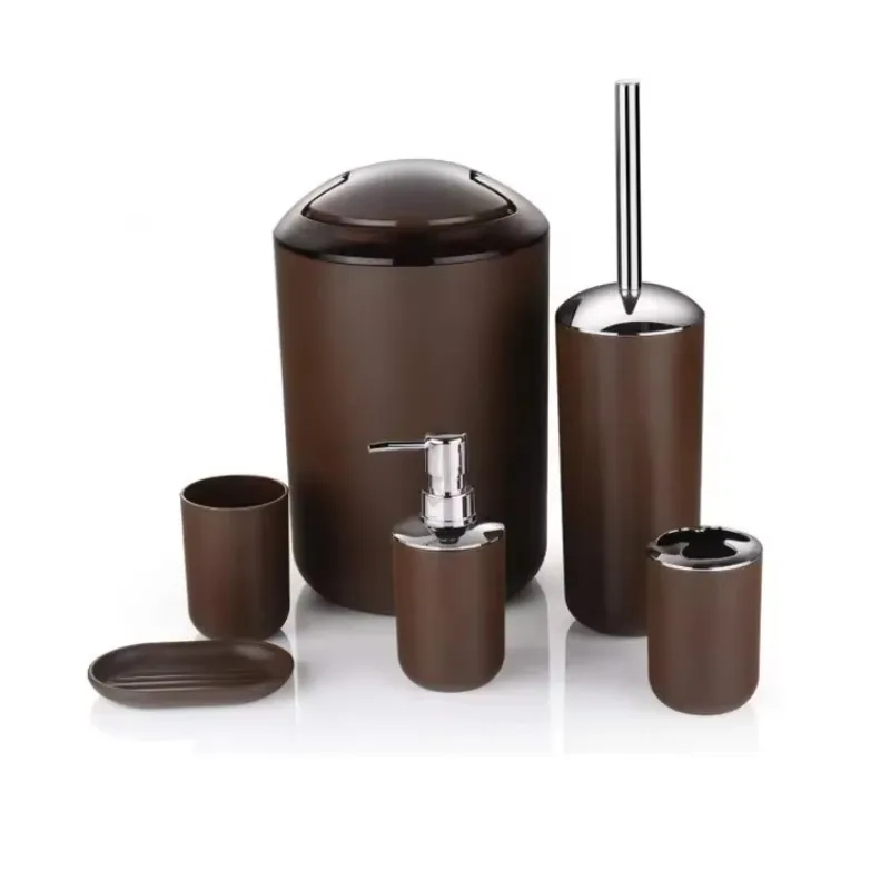 Modern Plastic Bathroom Set Household Black and White Theme