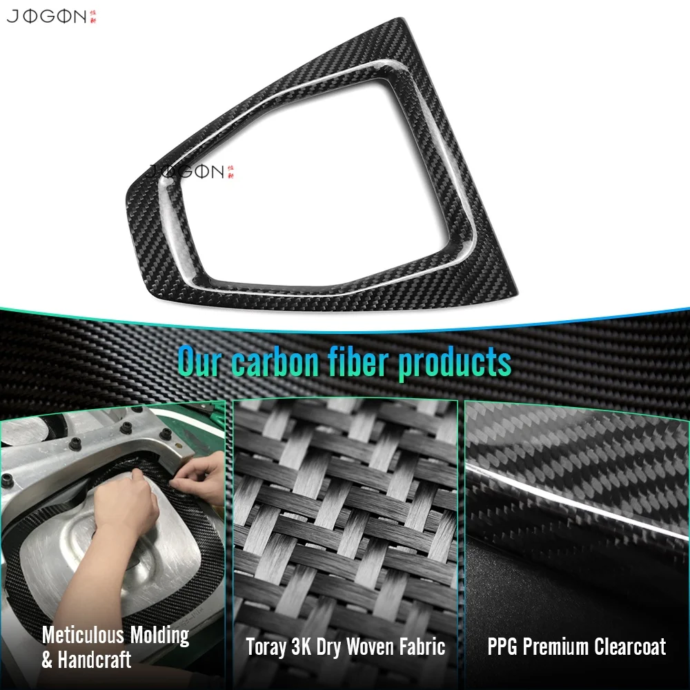 JOGON 100% Real Dry Carbon Fiber Gear Change Panel MT AT Transmission Cover For Ford Mustang S650 Coupe Convertible 2024 UP