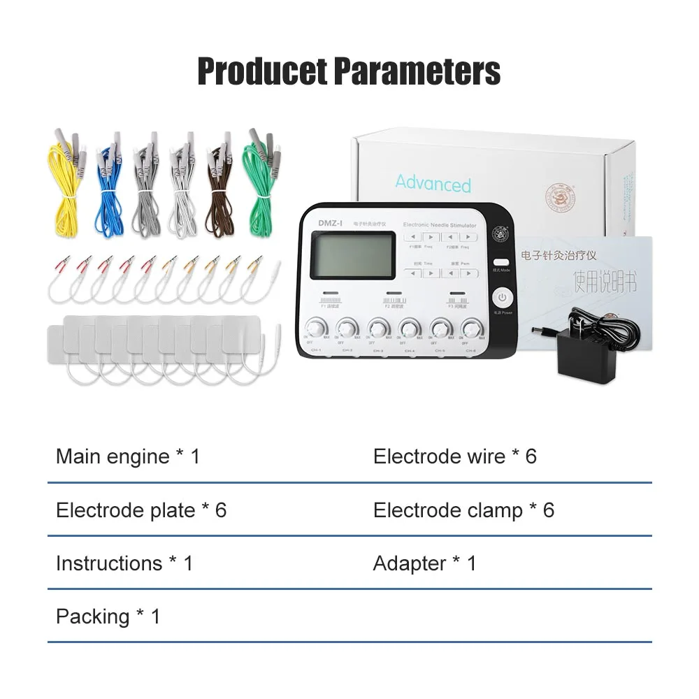 6 Output Electric Electroacupuncture Acupuncture Needle Body Muscle Stimulator Physiotherapy TENS Machine Relax Massager Device