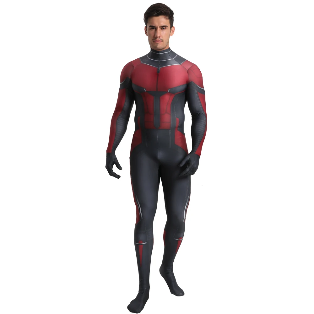 Super-herói Cosplay Traje de Homem-Formiga, Bodysuits Spandex, Roupas de Halloween, Impresso 3D, Zentai Suit