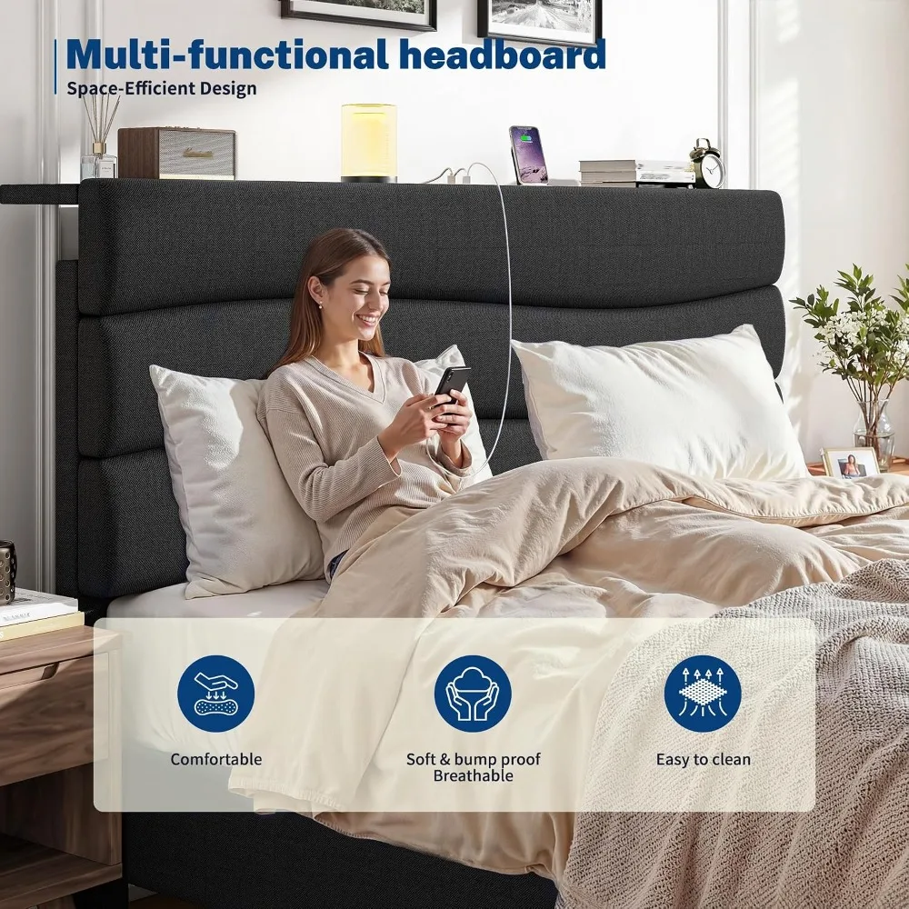 King Upholstered Storage Bed 4