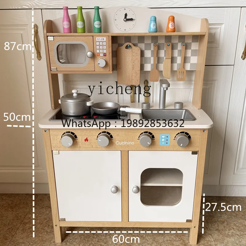 Children's Simulated Kitchen Toy Kitchenware Cooking Wooden Girls Playing House Cooking