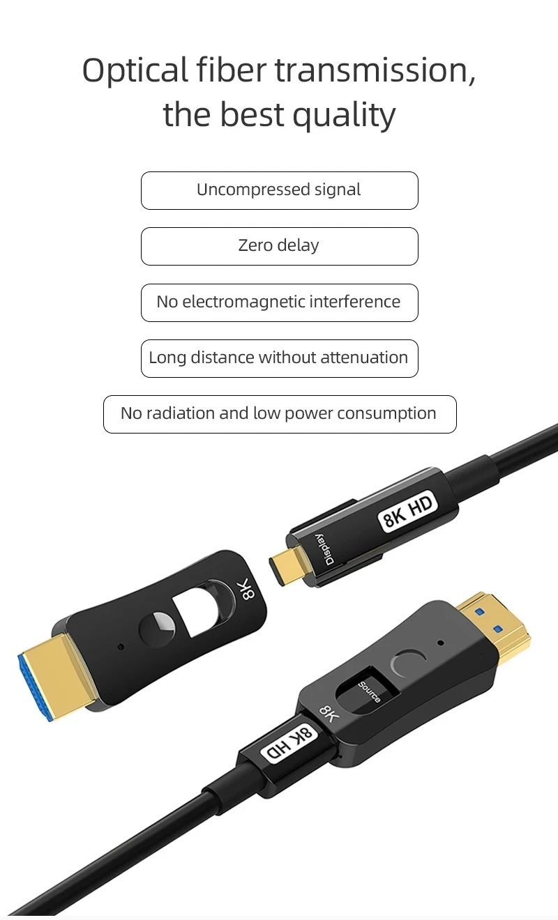 8K Fiber Optic HDMI 2.1 Cable 8K60hz 4K120hz HDCP 2.3 2.2 eARC ARC 48Gbps Ultra High Speed Compatible with Apple-TV Dolby Vision Atmos PS5 PS4, Xbox O 8K Fiber Optic HDMI 2.1 Cable 8K60hz 4K120hz HDCP 2.3 2.2 eARC ARC 48Gbps Ultra High Speed Compatible with Apple-TV Dolby Vision Atmos PS5 PS4, Xbox O