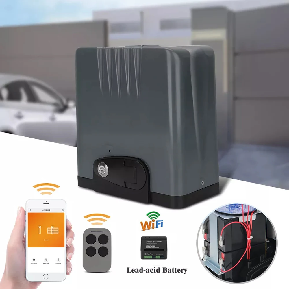 1000KG Automatic Sliding Gate Opener Kit AC/DC Door Tractor Closer With 4m Steel Racks Operator WiFi Control Optional