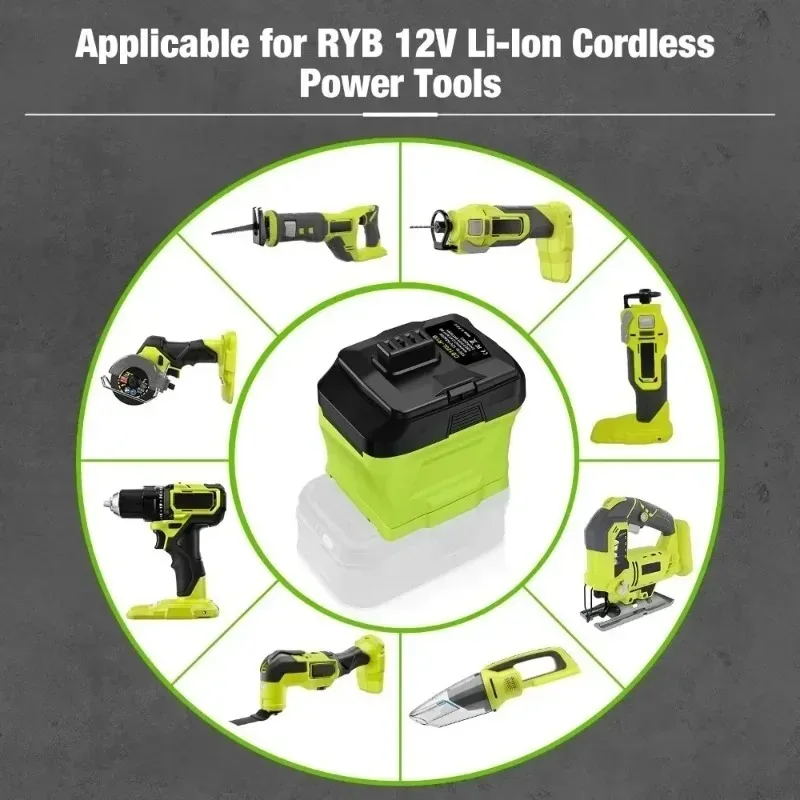CB120L-RYB Batterieadapter für Ryobi 18V Li-Ionen-Akku zur Umwandlung in Ryobi 12V Li-Ionen-Akkus für kabellose Elektrowerkzeuge wie Bohrmaschinen – Detail 4