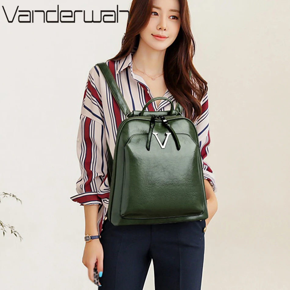 Luxury Leather 4 In 1 Backpacks Vintage Women 2022 Shoulder Crossbody Bookbags High Quality Ladies Handbags and Purses Large Sac