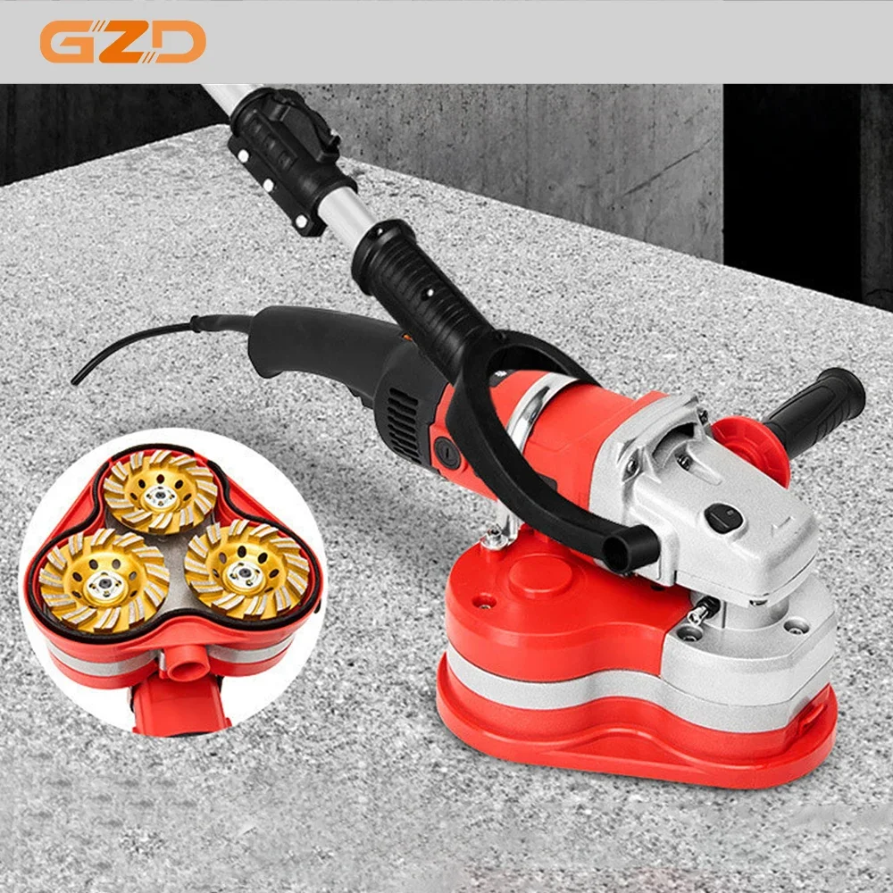 

GZD Portable 220v Electric 310mm Width Concrete Angle Grinder Hand Grinding Tool with Resin Diamond Grinding Discs