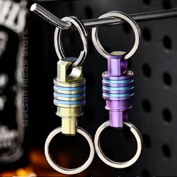 Titanium Key Ring Quick Release Keychain Swivel EDC Detachable Key Chain Clip Rings Pull Apart Keys Holder Holiday Gift for Men