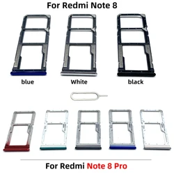 NEW Dual Card SIM Card Holder Tray chip slot drawer Holder Adapter Socket Repair part For Xiaomi Redmi Note 8 Pro Note 8T 8