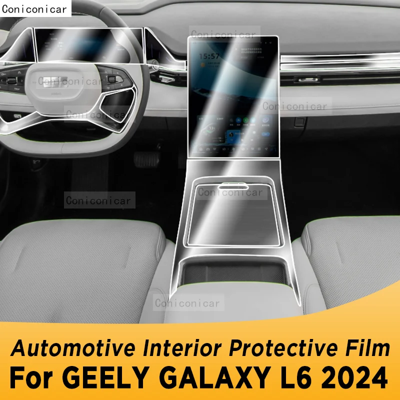 

For GEELY GALAXY L6 2024 Gearbox Panel Navigation Automotive Interior Screen TPU Protective Film Cover Anti-Scratch Sticker