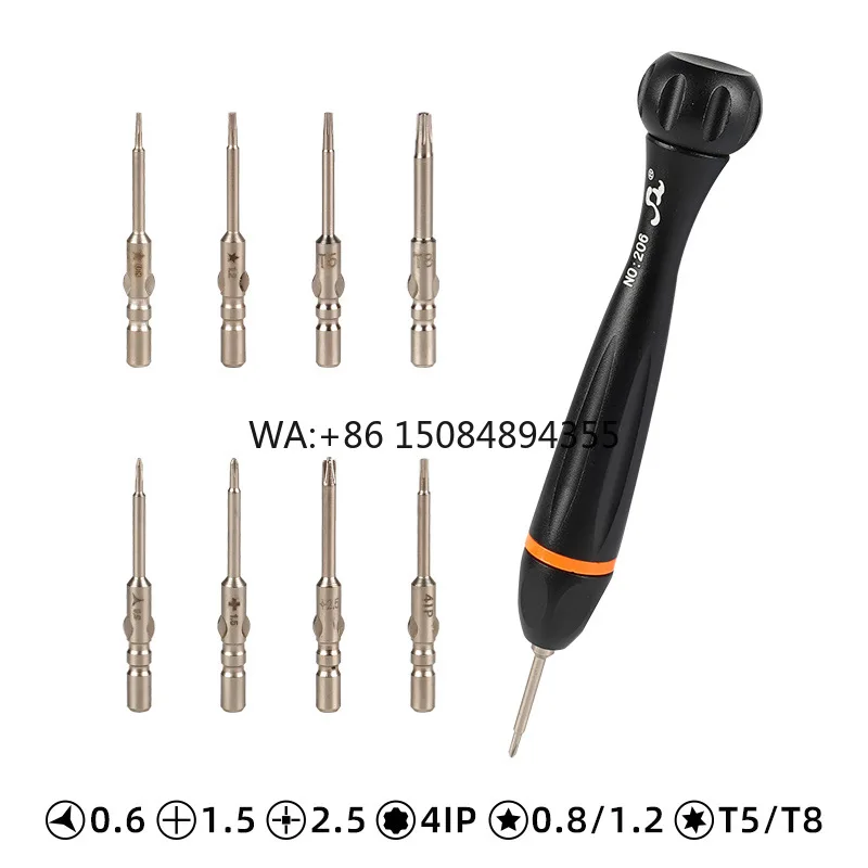 XIXI SW-2061 Anodized 8-in-1 Magnetic Precision Screwdriver Set Aluminum Metal Handle DIY Apple Android Phone Computer Repair