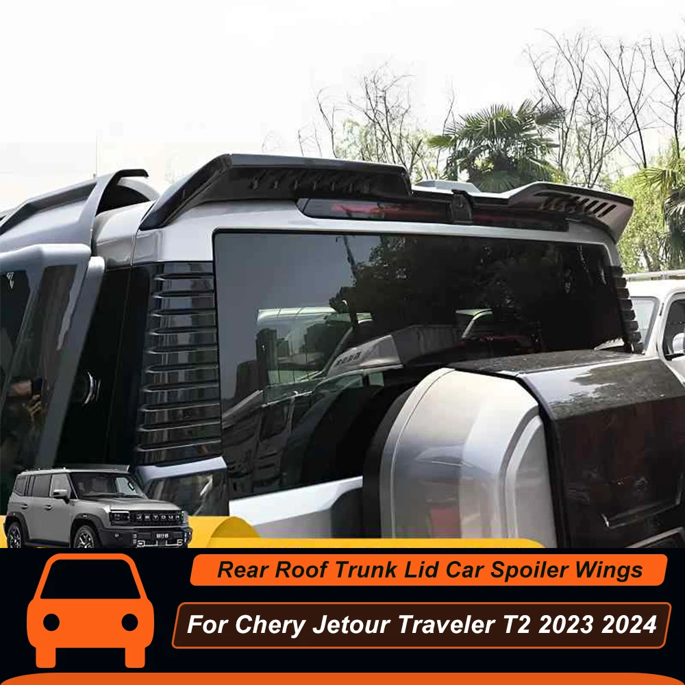 

Задняя Крышка багажника для Chery Jetour Traveler T2 2023 24, автомобильный спойлер, крыло из черного углеродного АБС-пластика, аксессуары «сделай сам»