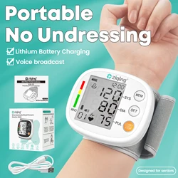 Digital Recharge Wrist Blood Pressure Monitor Sphygmomanometer Tonometer Recharge Tensiometer Heart Rate Pulse Meter Health Care