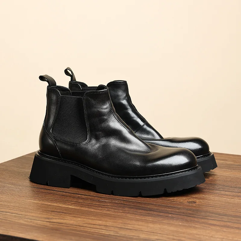 

2026 High Quality Cowhide Boots Men's Shoes Boots Autumn Winter Boots