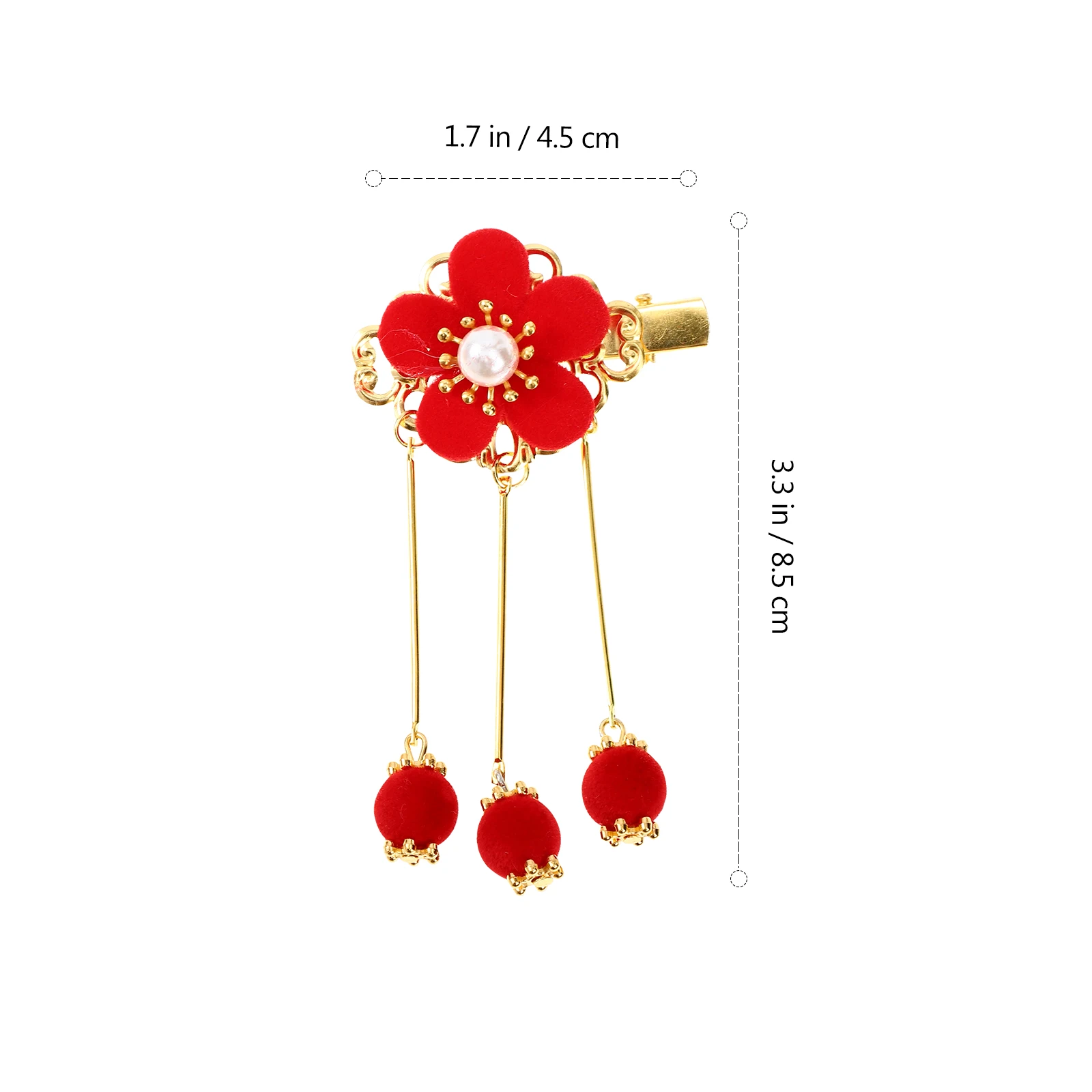 

Kids Hanfu Hairpins Tassel Flowers Clips Accessories Durable Alloy Safe Comfortable Wear Girls Children Hair Decor
