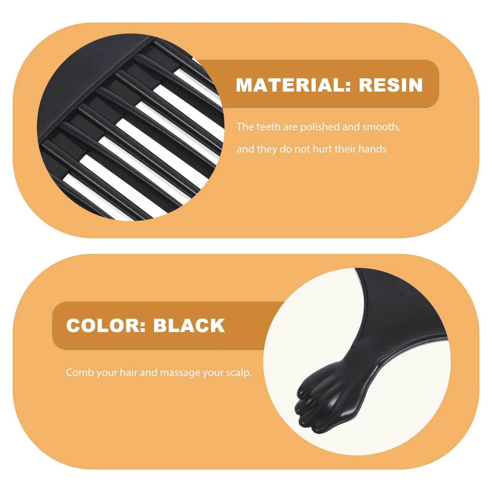 

4 Pcs Hair Pick for Men Amber Compact Abs Portable Travel Hairdressing Comb Picks Afro Curly Styling Salon Use