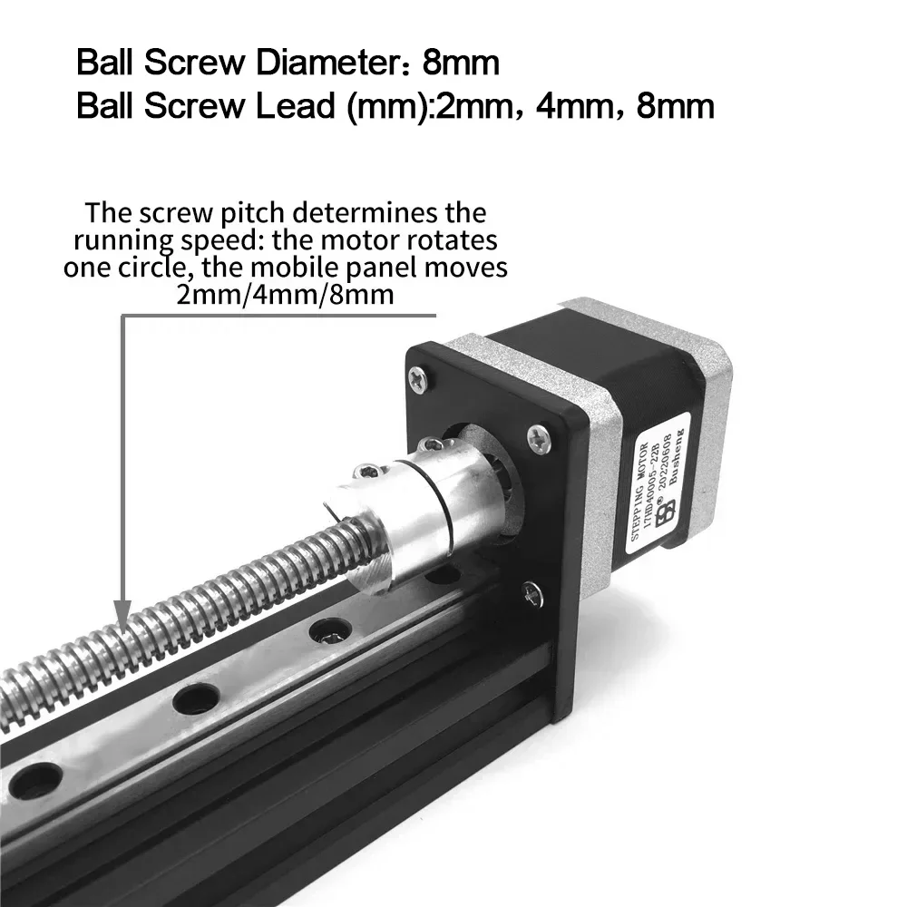 T-Type Slide Stage Linear Stage with Nema17 Motor Drive Kit 50-400mm Effective Stroke Self Lock Linear Axis for CNC Router