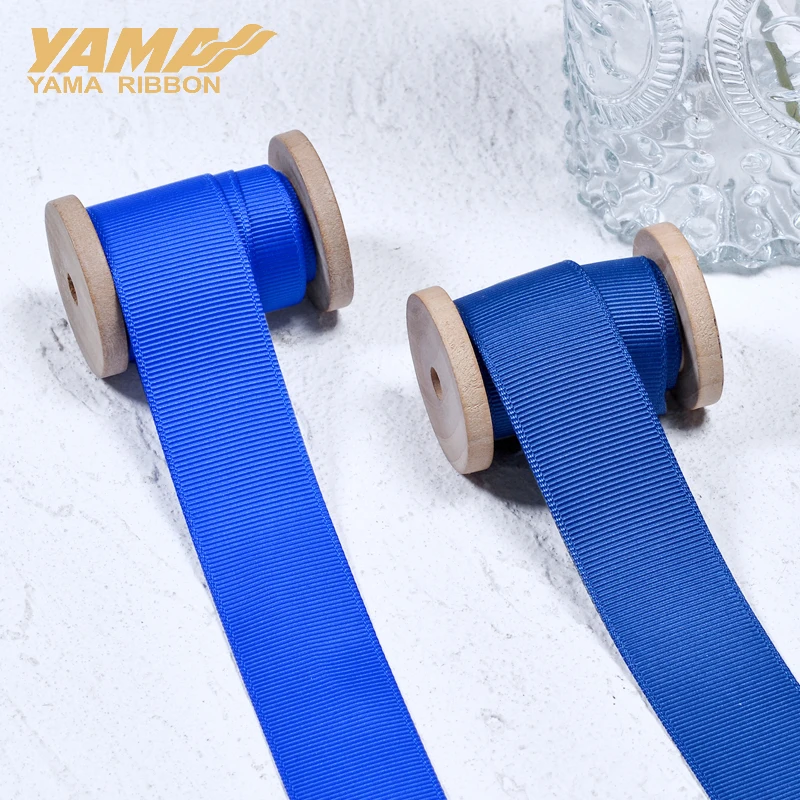 YAMA-Grosgrain Ribbon for DIY Dress Accessory, Blue Series, 50mm, 57mm, 63mm, 75mm, 89mm, 100Yards/Lot, House Ribbon, Wholesale