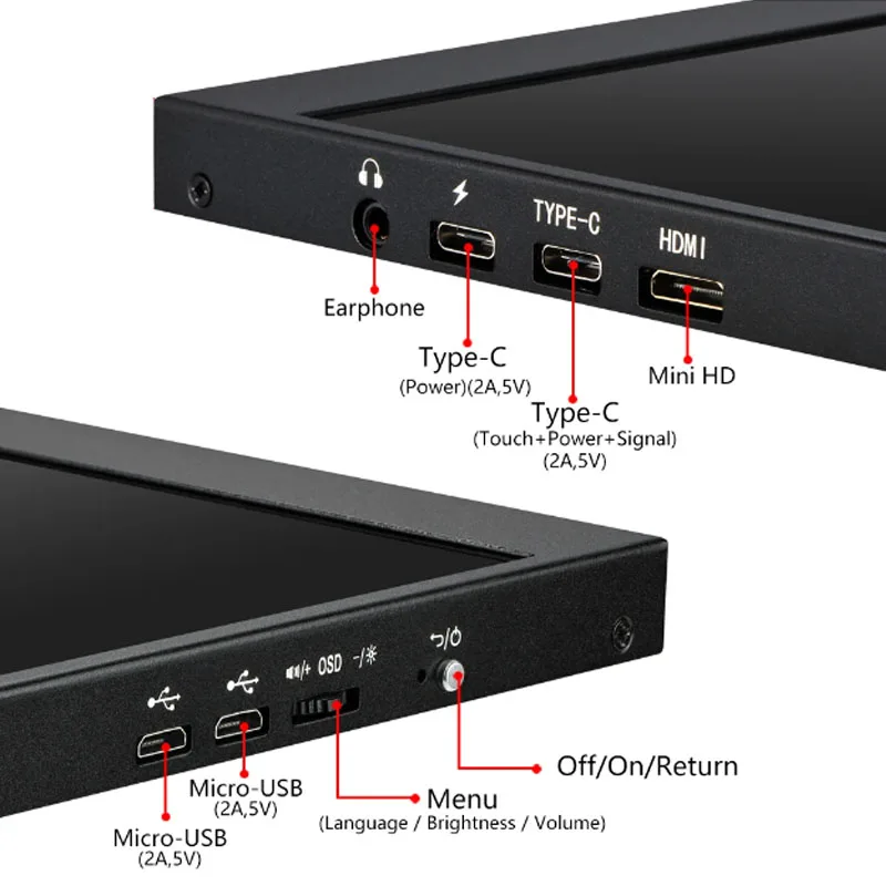 12.6 인치 IPS TYPEC 보조 스크린 섀시 CPU GPU 컴퓨터 모니터링 USB 디스플레이 섀시 지능형 AIDA64 디스플레이 ﻿