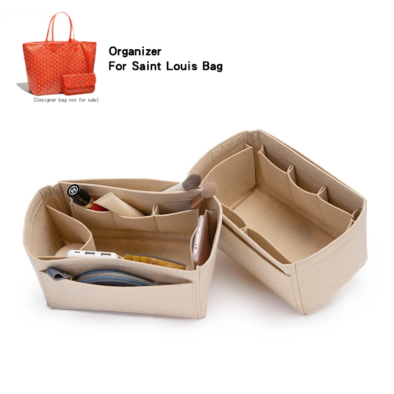 Feltro Insert Organizador Saco para Viagem, Maquiagem Shaper, Perfeito para Luxo Designers Bolsa, Saint Louis, PM GM, Sacola, Saco Interno