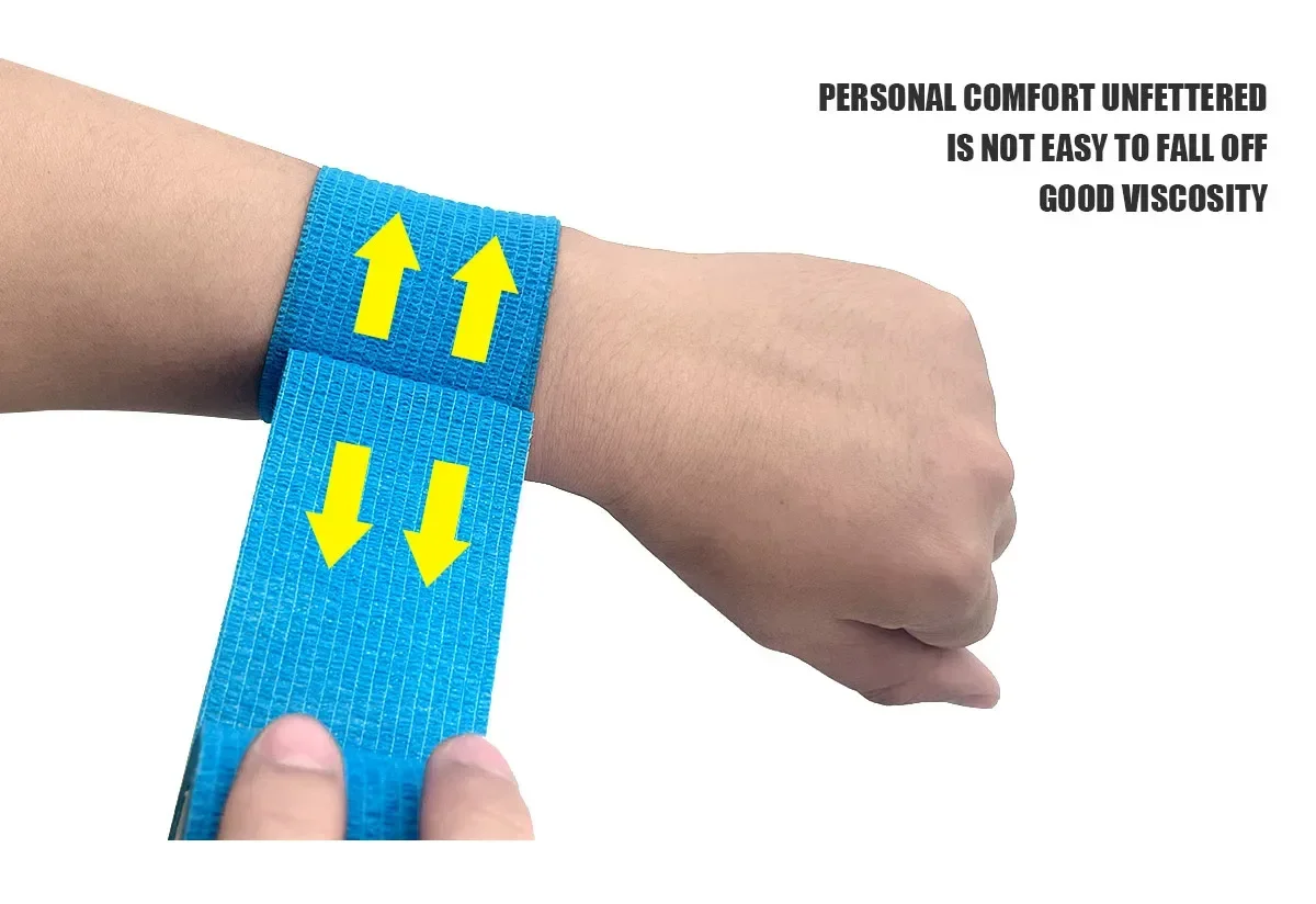1/6 Stück 4,8 m selbstklebende, elastische Erste-Hilfe-Bandagen, Sportband für Handgelenk- und Knöchelverstauchungen, Schwellungen, Kinesiologie – Detail 16