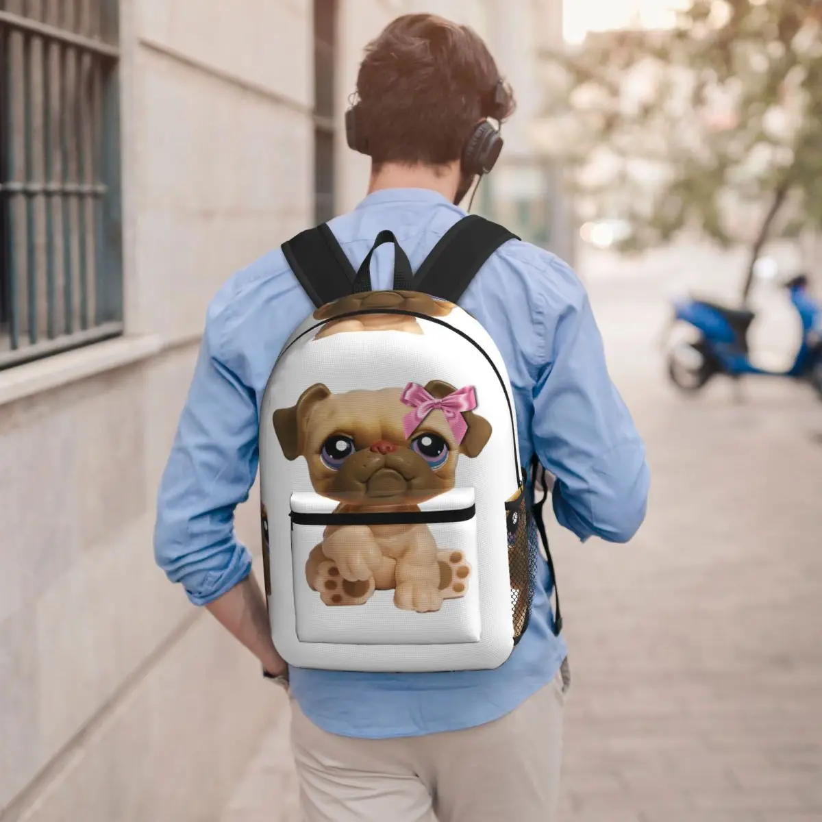 Coquette Littlest Pet Shop LPS Bulldog 451 Student Backpack School Bag Hiking Travel Daypack for Men Women Bookbag Shoulder Bags